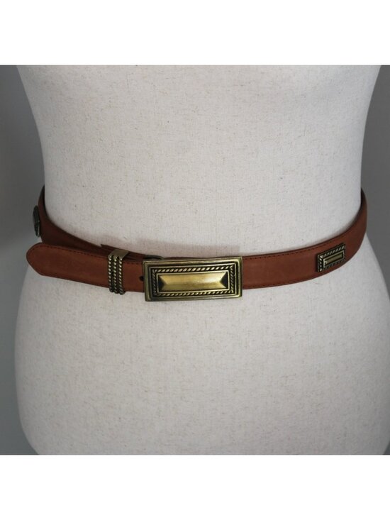 Montana Silversmiths Reflexions Western Belt L Brown Leather Brass Buckle main image 12